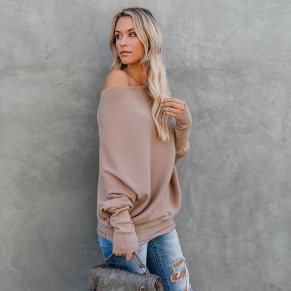Haute Ellie Sweaters - GRACEY-Fine Knit Asymmetrical Sweater